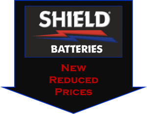 Reduced prices on Shield rubber case batteries, low price rubber cased battery